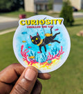 🎁 Curiosity Thrilled The Cat Sticker (100% off)
